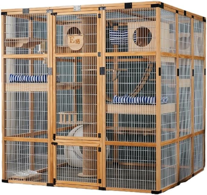 猫ケージ 多頭飼いペットケージ3段おしゃれ 多段留守番 保護 脱走防止【グレー】 61GxHCipB4L._UF350,350_QL80_.jpg